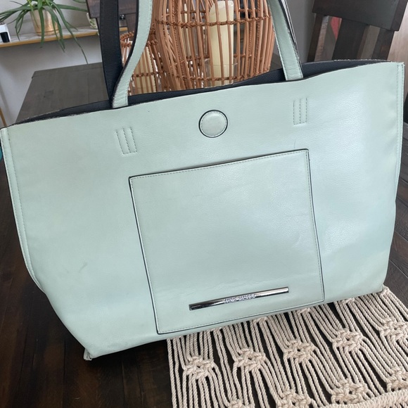 Steve Madden Bag Reversible Mint & Black Neoprene - Picture 2 of 3